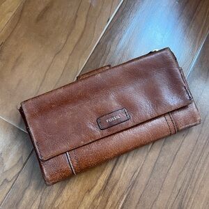 Used Fossil Rich Brown Leather wallet